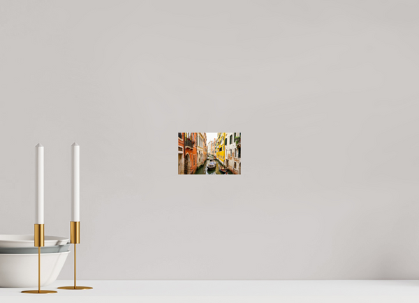 Canal view in Venice, Italy, showcasing the charm of travel with the art piece "Delivery Enroute."