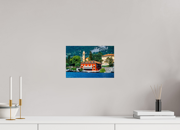 Elegant dining on Lake Como, showcasing a vibrant restaurant by the serene waters and beautiful scenery.