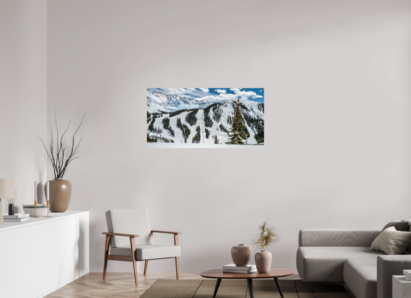 Stunning view of the Face of A-Basin, showcasing the snowy slopes of Arapahoe Basin in Colorado.