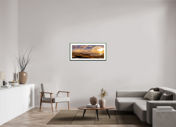 Stunning sunset on 17-mile Drive in Pebble Beach, showcasing the iconic coastline in fine art print format.