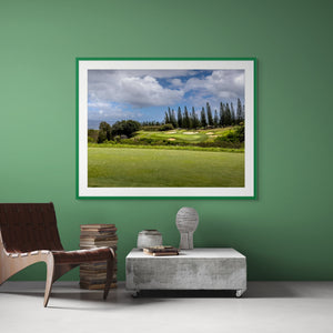 Stunning view of the Par 3 at Kapalua - The Plantation Course, nestled in beautiful Maui, Hawaii.