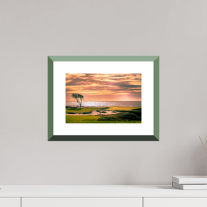 Stunning fine art print of Pebble Beach 17-mile Road at sunset, showcasing the beauty of Monterey Peninsula.