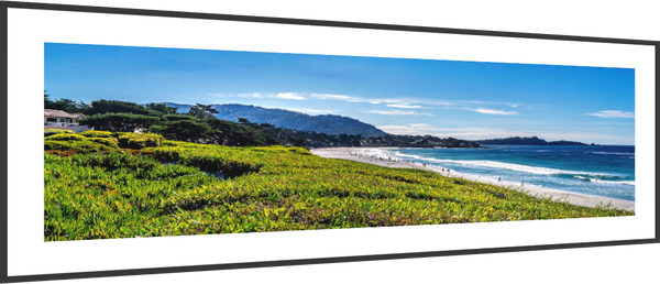 Stunning view of Carmel-by-the-Sea beach, showcasing its scenic beauty near Pebble Beach, California.