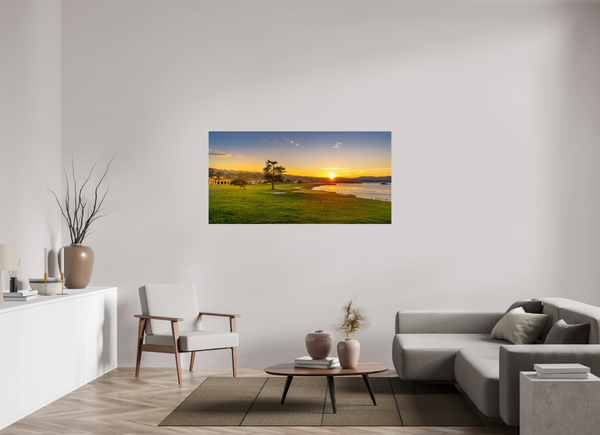Sunrise on the 18th at Pebble Beach - Wide-Angle Print