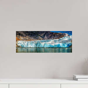 Breathtaking view of Sawyer Glacier, Alaska, showcasing its majestic ice formations and vibrant blue hues.